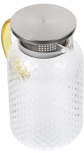GRIRIW Jarra de Agua Transparente de Vidrio Kettle Resistente al Calor para Uso Doméstico y Oficina Dispensador Elegante para Bebidas Frías Fiestas y Picnic