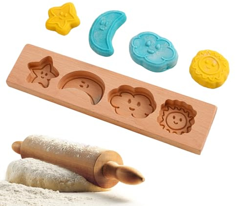 Wooden Cookie Moulds - Creative and Stamps, Baking Accessories for Biscuits, Chocolate, Fondant Cakes, Safe Smooth for Home Bakers, Professional Kitchen, Course Manager, Food Blogger