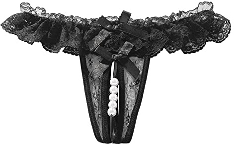 Womens Pearl Panties Butterfly Crotchless Sexy Underpants Underwear for Women Stretch Cheeky Tummy Control Thongs Open Crotch Lace Solid Slutty Lingerie Clear Thong Tangas