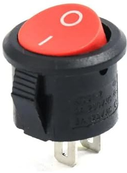 NKURTPC Pulsante Momentaneo‌ Interruttore ON/off da 5/10 Pezzi, Interruttore a levetta Rotondo Rosso Bianco, Interruttore a Pulsante in plastica, Interruttore Tipo Piccola imbarcazione(15mm Red,10pc)