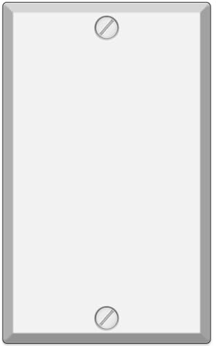 1-Gang Blank White Metal Wall Plate Cover, Made in USA, Standard Size Steel Blank Light Switch Cover, Cover Plate for Unused Outlets & Electrical Boxes, Matching Screws