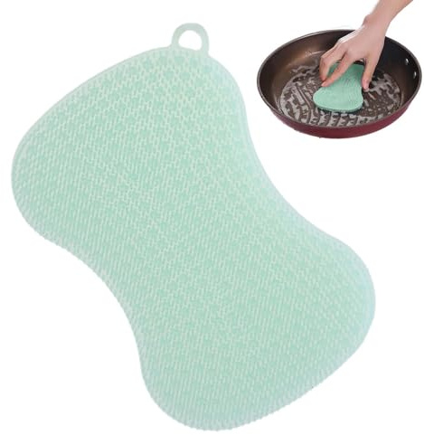 Cepillo para Platos, Esponja de Cocina, Estropajo de Silicona para Platos, ollas, sartenes y Cuencos, cerdas, diseño de Agujeros de Secado rápido, Herramienta de Limpieza Duradera y Multiusos