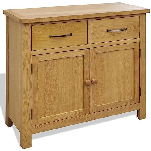 vidaXL Sideboard 90x33,5x83 cm Massivholz Eiche