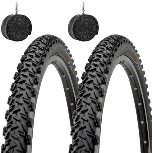 EBA26MCC 2 Reifen 26 x 2.10 (56-559) + Luftkammern Reifen mit Dübeln Schwarz Mountainbike Fahrrad MTB