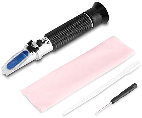 0-80% Volume Percent ATC -10-30°C Optics Alcohol Refractometer, For Alcohol Liquor production, Spirit Alcohol Measurement, Ethanol with water, Distilled beverages, Tester Meter with pipet