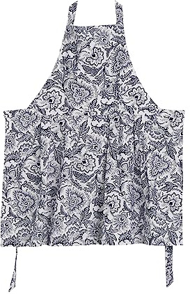 Vera Bradley Women's Lightweight Cotton Apron, Java Navy & White - Recycled Cotton, One Size