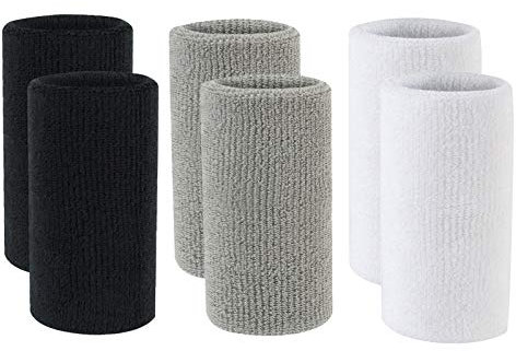 LERTREEUK 3 Paar Herren Damen Sport Handgelenk Schweißband Yoga Tennis Squash Badminton Fitnessstudio Basketball Armband 15 x 8 cm