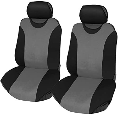 Auto Accessori Lupex Coprisedili per auto Universali, tessuto poliestere, set fodere protezione sedili, copertura adattabile, No Suv (Coppia Anteriore, R1 - Grigio)
