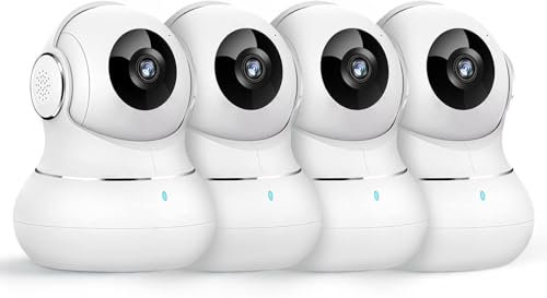 Little elf Überwachungskamera Innen, Litokam Babyphone mit Kamera mit Bewegungserkennung, Zwei-Wege-Audio, 2K 3MP WLAN Kamera, 360 Grad Kamera Überwachung Innen, Hunde Kamera mit APP,4 Stück
