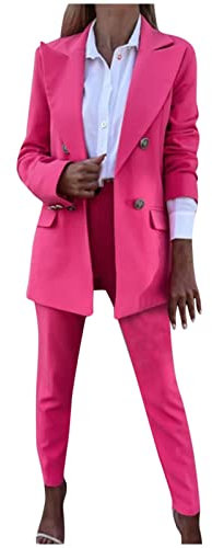 Hosenanzug Damen Festlich Hochzeit Einfarbig Hosenanzüge Hose & Blazer Kombinationen Formell Anzugjacke Longblazer Anzughose OL Pendler Kostüm Party Business Arbeitsanzug Professionelle Kleidung