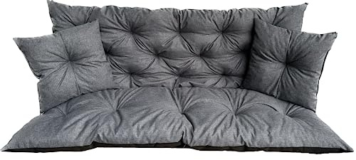 Waterproof Outdoor Palettenkissen | Hollywoodschaukel Auflage | Bankauflage | Sitzkissen and Rückenkissen | Pallettenpolstern | Lounge Kissen Outdoor 120 x 110 cm(120x50x60 cm) Inkl. 2 kissen Ekolinen