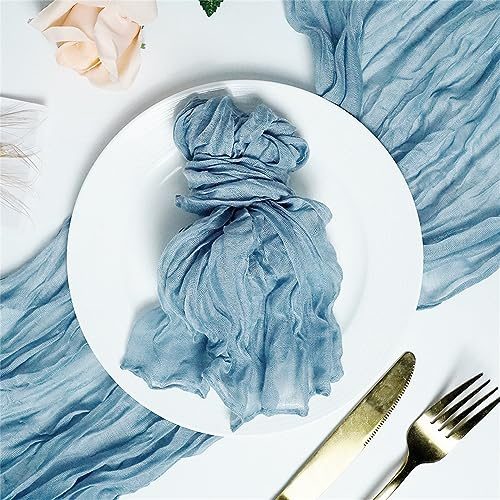 30 Stück Gaze Käsetuch Servietten Sage Green Gauze Cheesecloth Napkins Dinner Soft Cotton Table Vintage Boho handgefärbte Baumwolle 50 x 50 cm Hochzeit Party Brautparty Cafe Restaurant (30er Hellblau)