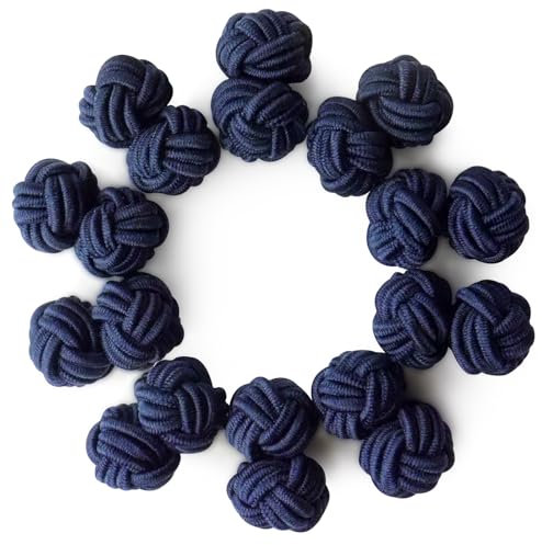 HONEY BEAR 5 Paia Seta Tessuto Nodo Gemelli Set per Uomo Donna Camicia Abito Accessori Decorazione(Blu marino senza scatola）