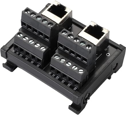 PENGLIN 2 Weg RJ45 Vertikale Buchse Adapter | RJ45 8P8C DIN-Schienenmontage Ethernet Steckverbinder Verteilung Breakout Board
