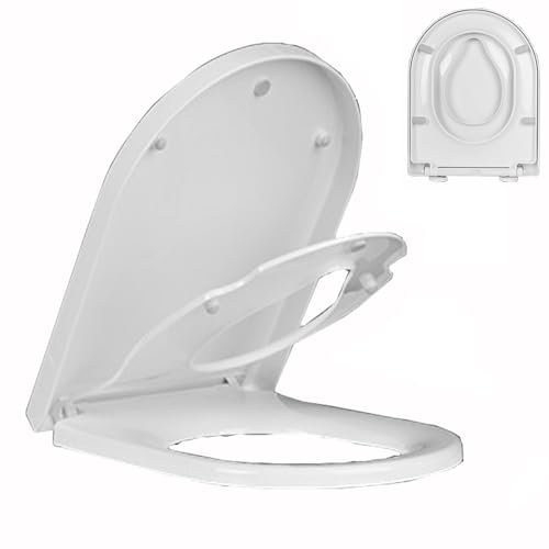 MMUNNA WC Sitz mit Absenkautomatik Toilettendeckel Quick-Release-Funktion und Softclose - Klodeckel aus PP Toilettensitz mit Verstellbaren Scharnieren Klobrille mit Magnetischer kindersitz,02W