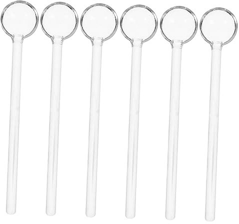Alipis 6piezas Cucharas De Vidrio Para Café y Té De Cucharillas Transparentes Mango Para Postres y Aperitivos Reuniones