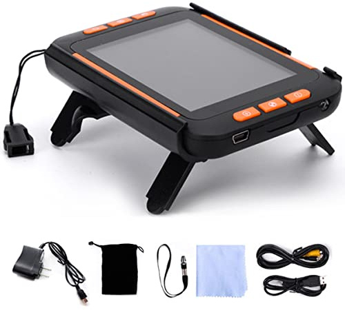 LXWKAI Lente d'Ingrandimento Digitale Portatile da 3,5 Pollici, ausilio di Lettura elettronico, Lente d'Ingrandimento Portatile, ausili visivi, con più modalità Colore, Arancione