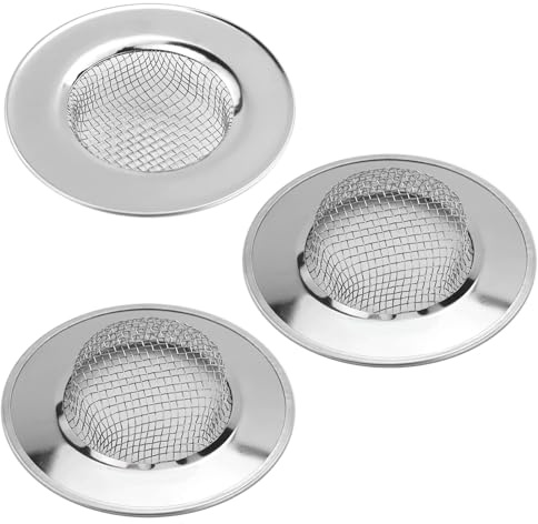 3 stycken dräneringssil rostfritt stål, avloppssil tvättställ, rostfritt 6,4 cm hårsil dusch tvättställ sil avlopp handfat avlopp handfat sil handfat sil för kök