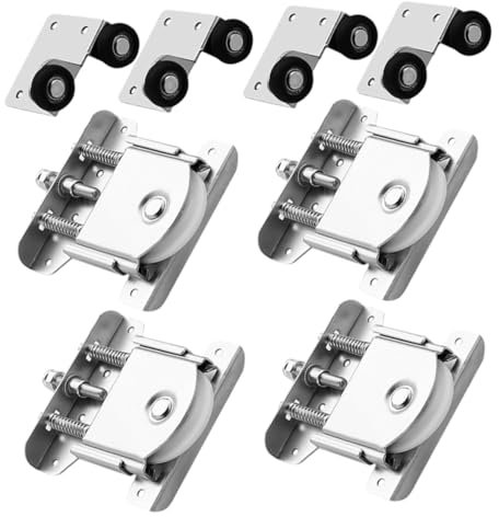 ULTECHNOVO 2sets Scorrevoli Per Armadi Kit Pulleys Per Porte Scorrevoli Facile Installazione Design Moderno e Silenzioso Resistente Per Armadi e