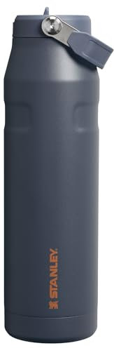 Stanley IceFlow Flip Straw 2.0 Bouteille d'eau de 1 020,6 g | Paille intégrée avec plus grande ouverture | Légère et résistante aux fuites | Acier inoxydable isotherme | Sans BPA | Crépuscule