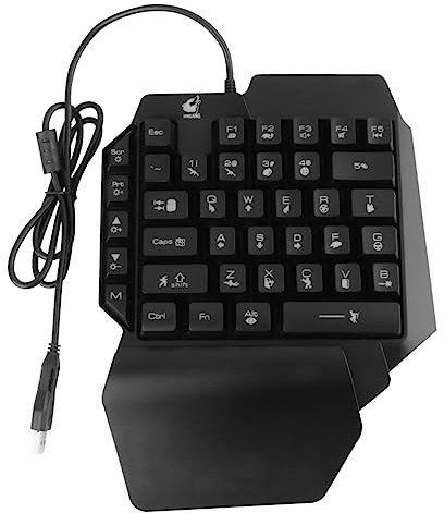 HOMSFOU Teclado Mecánico Sola Mano para Zurdos Teclado para RGB Sensación De Mano para Uso Teléfono Doméstico Color