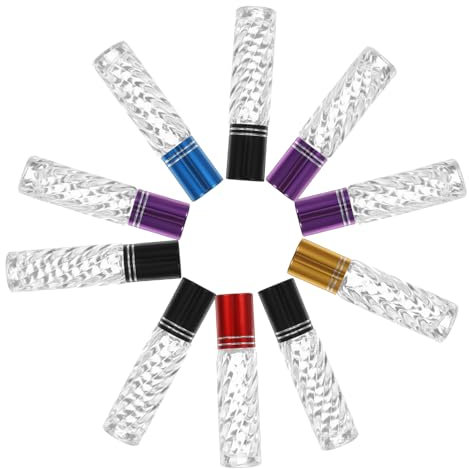 NIYANGLE 10piezas Botella Roll Aceite Esencial De Contenedor De Vidrio Para Maquillaje Para Viajes Casa Botellas Roll Aceites Esenciales