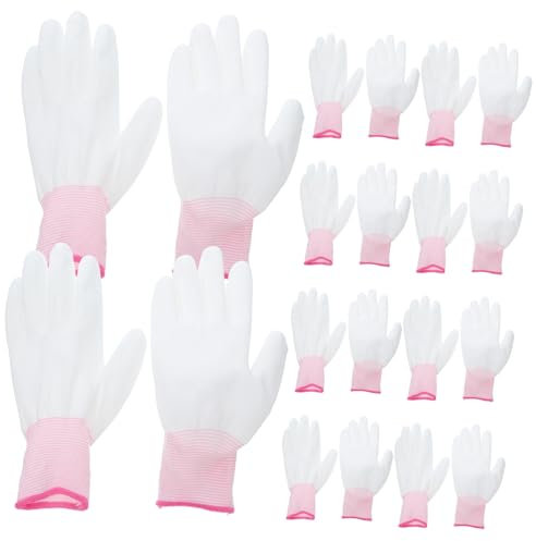 Zerodeko 12pcs Protective Pu Coated Palm Gloves Static Resistant Nylon for Men Safety Construction Gloves