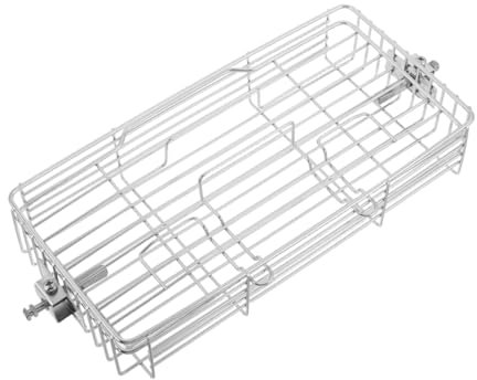 Sosoport Fish Grill Basket Rotating Rolling Grill Mesh Stainless Steel Barbecue Cage for Fish Meat Vegetables Camping Outdoor Barbecue