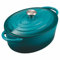 Galileo Casseruola ovale con coperchio 34x26 cm in ghisa smaltata, induzione, ottanio, Les Cocottes SìChef