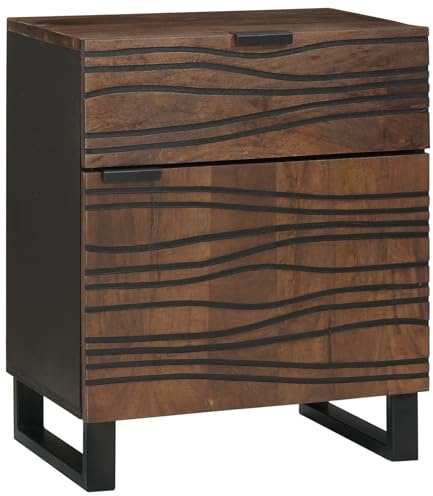 Lauuoeriau Nachttisch 50x33x60cm Massivholz Nussbaum Nachttische