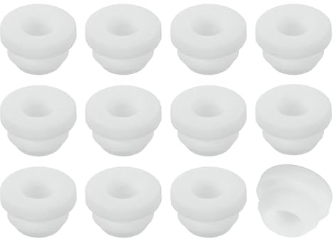 QUARKZMAN 12 Pezzi Passacavo Gomma, Diametro Montaggio 8mm, ID 5,5mm Tappo per Foro Firewall Scatto Gommini Passacavo Anti-Graffio per Cavi Elettrici Cablaggio Scatola Elettrica, Bianco