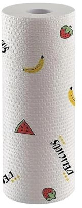 Kitchen Roll Reusable Lazy Rags Bamboo Towels Wet and Dry for Kitchen Dishcloths Hand Towel Rolls Organic Dishwashing Cloth for Home Care and Cleaning(Red)