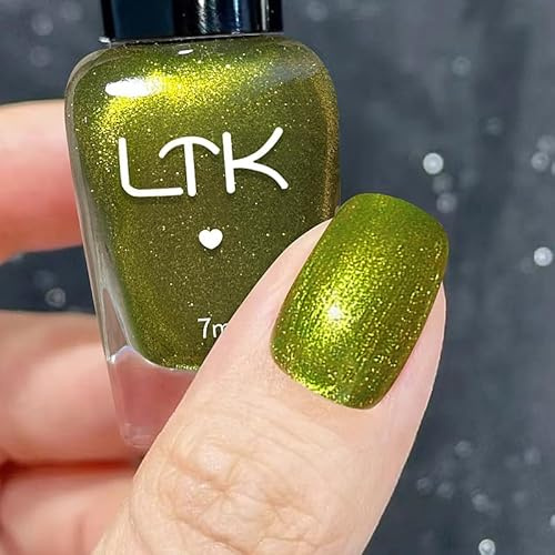 Green Nail Polish - 7ml Matcha Green Glitter Varnish,Shimmer Shine Metallic - Quick Dry,Smooth - Non Toxic,Hypoallergenic,Low-Odor,Breathable - No UV Curing Needed for Women