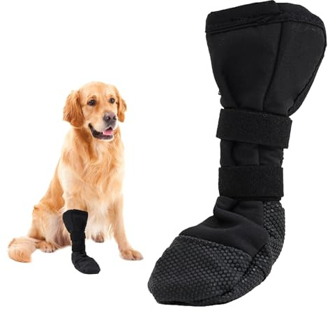 Hundeschuhe für Pfotenschutz, pfotenschutz Regen, wasserdichte und warme Wundheilungsstiefel für Hunde, Outdoor Schutz für Hunde nach Operationen, rutschfest, verstellbar, ideal für Winter und Regen