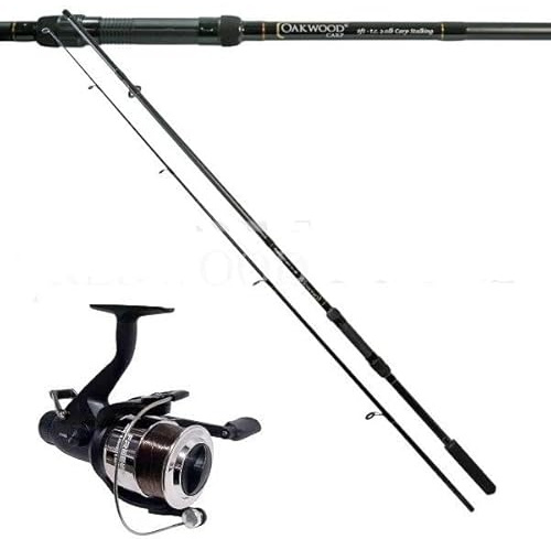 CARP STALKER FISHING ROD 10FT 2PC AND OAKWOOD B,T,R FISHING REEL + LINE
