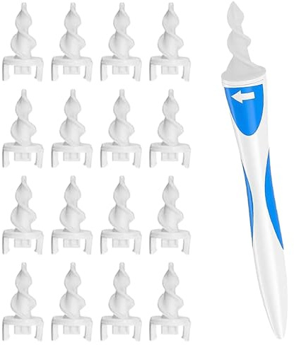 Reusable Ear Wax Remover, Spiral Ear Cleaner Tool with 16 Replacement Heads, Safe Earwax Removal Kit for Adults and Kids