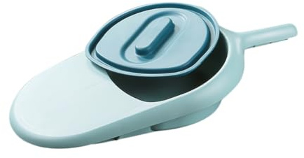 Beatifufu Plastik Bettpfanne mit Deckel und Griff Tragbarer Nachttopf für Frauen Ältere und Schwangere Personen Rutschfest Glatte Kanten Geeignet für Schlafzimmer Camping und Auto