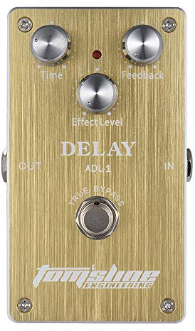 Fafeicy Pedal de Retardo, Pedal de Efecto de Guitarra Eléctrica True Bypass de Aleación de Aluminio con Tiempo, Retroalimentación, Perillas de Nivel para Guitarra Eléctrica, Diseñado