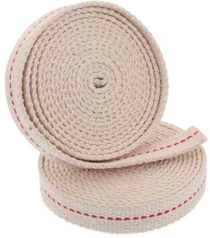 Homoyoyo Mèche Plate en Coton 1,2 Cm X 2 M pour Lampe à Huile, Mèche de Rechange Stable et Polyvalente, Compatible Lanternes Tempête, Éclairage Camping Extérieur, Lot 2 Rouleaux