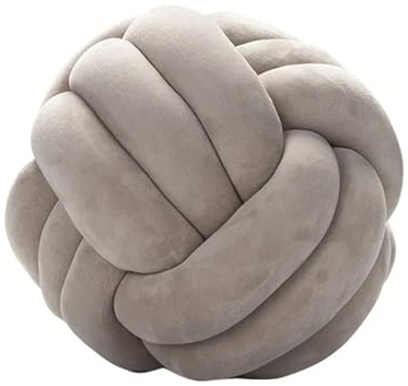 XIUsheUA Handvävd knutkudde soffkudde sängkudde enfärgad handvävd knuten boll kastkudde (Persian Gray, 20 x 20 cm)