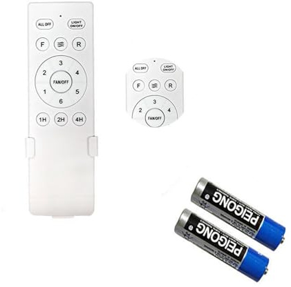 Télécommande Universelle de Remplacement pour Ventilateur de Plafond, 6 Vitesses et minuterie, pour éclairage de Plafond (White, 14X13cm)