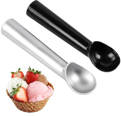 2 Stück Eisportionierer für perfekte Kugeln, Professionelle Eislöffel für harte Eissorten, Eisportionierer, Ideal für Familienfeiern und Gastronomie, Spülmaschinenfeste Eiskugelportionierer