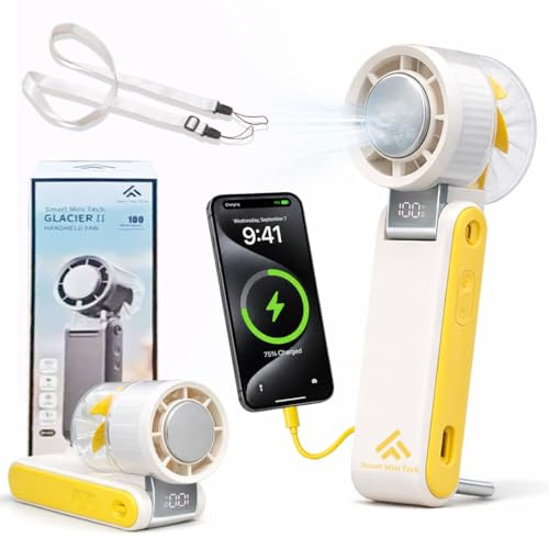 Portable Handheld Fan and Desk Fan with Power Bank, Portable Rechargeable Cooling for Travel Essentials and Camping Essentials, Gifts for Women, for Home Office, Indoor and Outdoor Use.