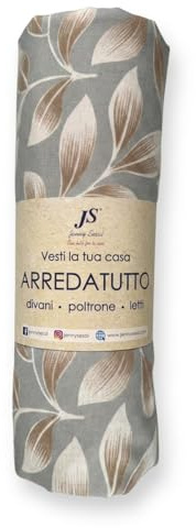Jenny Sesal - ARREDATUTTO telo copritutto Gran Foulard (Matrimoniale, Foglia Grigio)