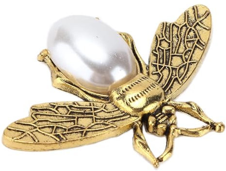Perle Mit Strass Bienen Brosche, Bienen-Anhänger Honigbiene, 10 Stück 3,5 * 4,7 cm Honigbienenbrosche, Schmucknadeln aus Imitationsperlen, modisches Geschenk für Frauen Mädchen Kleidung Dekoration