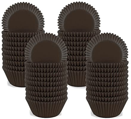 VIKSAUN Pack de 1000 Mini moldes de Papel Moldes Papel para Magdalenas Papeles para Cupcakes 1 * 0.75 in hornear magdalenas para hornear, cumpleaños, fiestas (Brown)