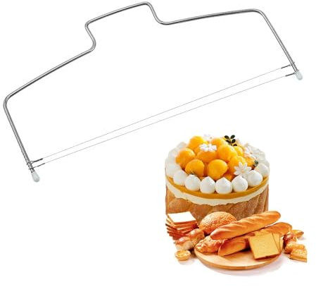 Tortenschneider,Tortenbodenschneider,Schneidehilfe,Kuchenschneider,Mit 2 Gezahnten Schneidedraht Tortenmesser,BackzubehöR,Torte Kuchenmesser,Schneider FüR Torten Schneidenblechkuchen/Kuchen/Broten