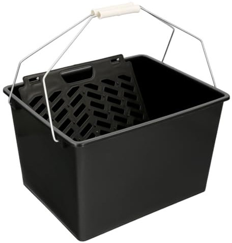Pinturas Ecu - Cubeta Plástico Pintura con Rejilla - Cubo Pintura 16L - Color Negro (16L)