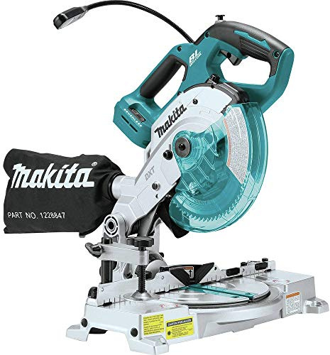 Makita XSL05Z 18V LXT Lithium-Ion Brushless Cordless 6-1/2 COMPACT Dual-Bevel Compound Miter Saw with Laser, TOOL Only