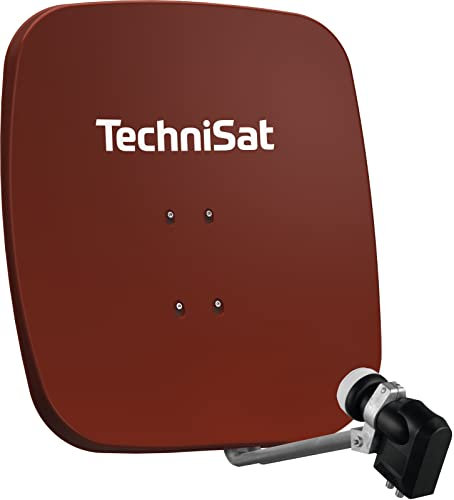 TechniSat SATMAN 65 PLUS - Parabola satellitare con LNB (sistema satellitare da 65 cm con attacco a palo e LNB universale quattro da 40 mm, necessario il multiswitch) rosso